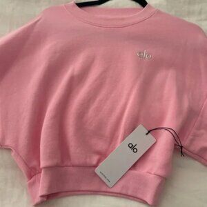 ALO Yoga Cropped Accolade Crewneck With Shorts Full Set Size S